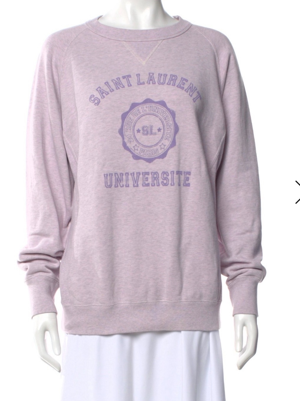 Saint Laurent Pale Pink 'Université' Crewneck Sweatshirt